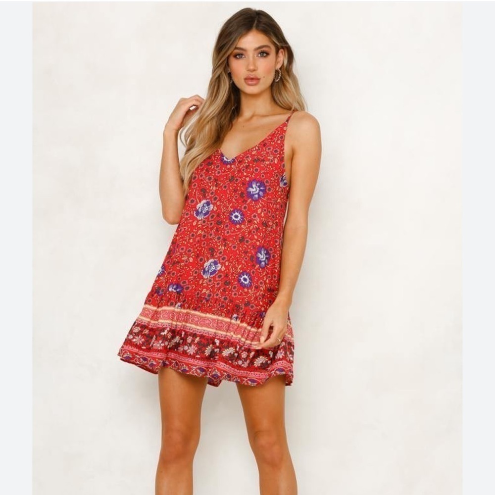 Qearal Women's Red East Alanta Love Letter Dress S